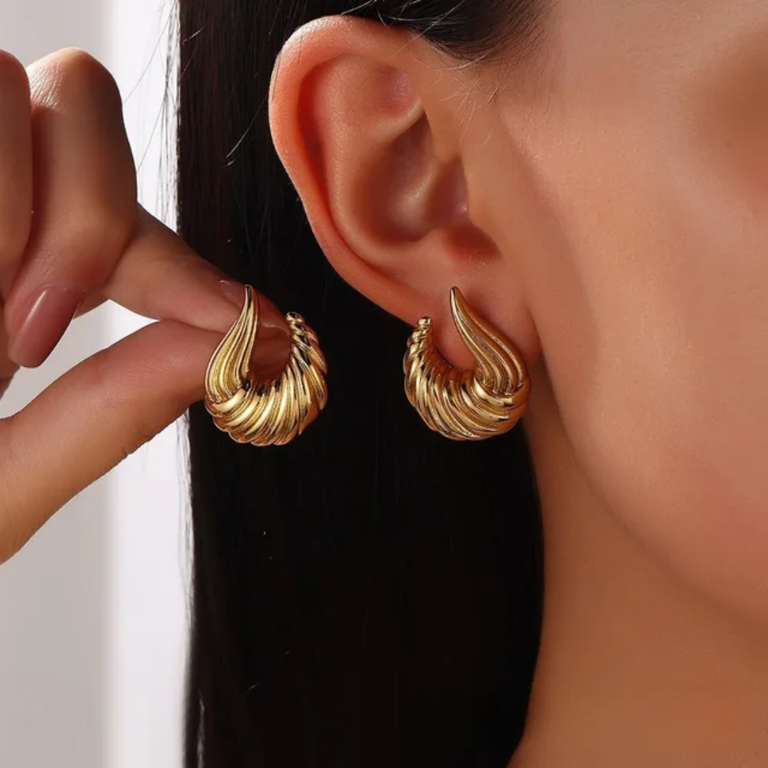 Feathery Gold Earrings