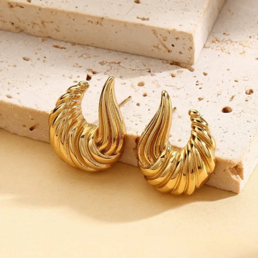 Feathery Gold Earrings