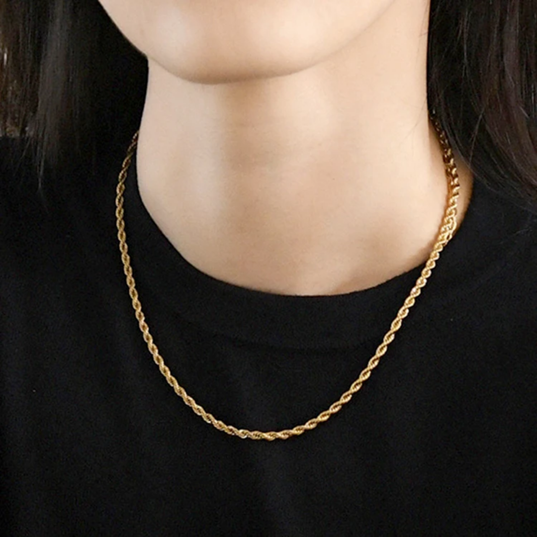 Thin Ribi Rope Gold And Silver Chains