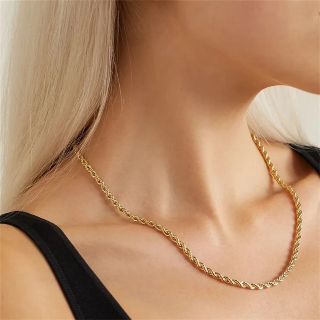 Thin Ribi Rope Gold And Silver Chains