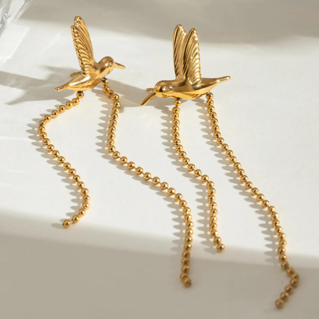 Flying Bird Long Earrings