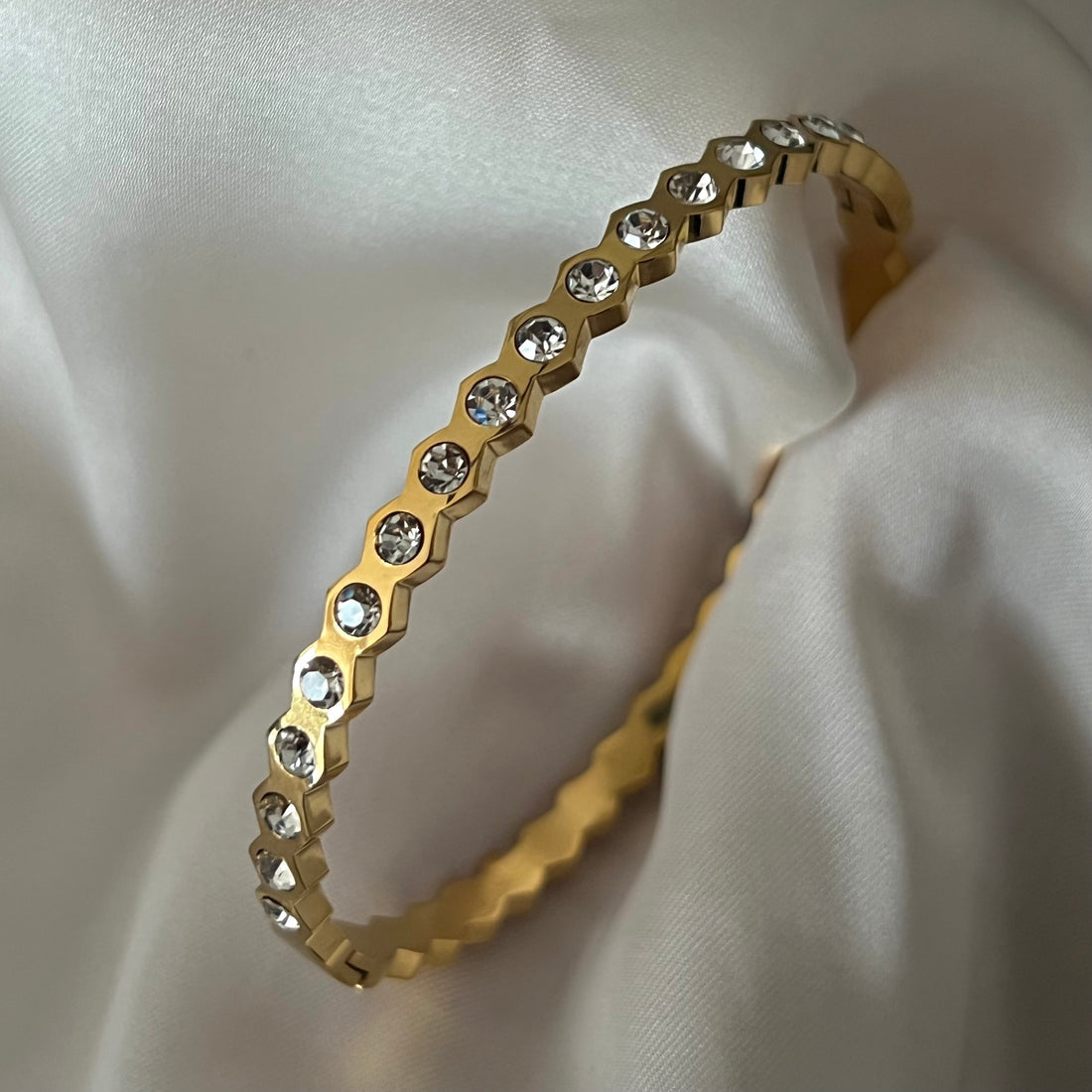 Gleshia Diamond Gold Cuff