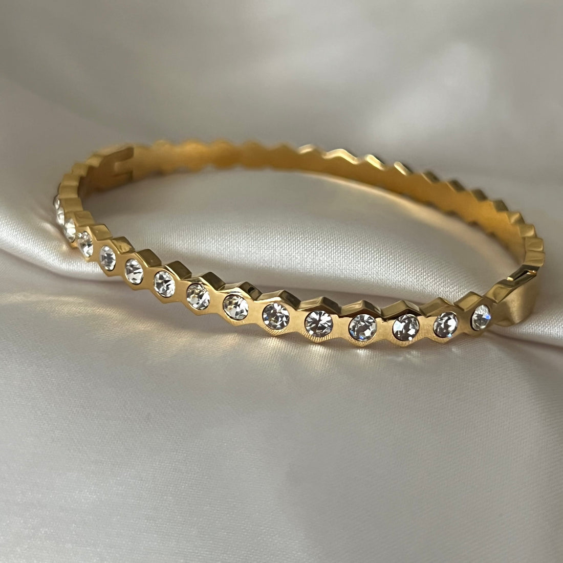 Gleshia Diamond Gold Cuff