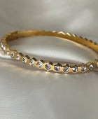 Gleshia Diamond Gold Cuff