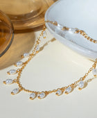 Mians Pearl Gold Anklet