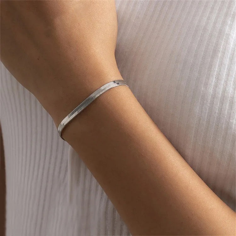 Herringbone Silver Bracelet