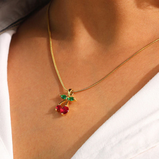 Red Cherries Pookie Necklace