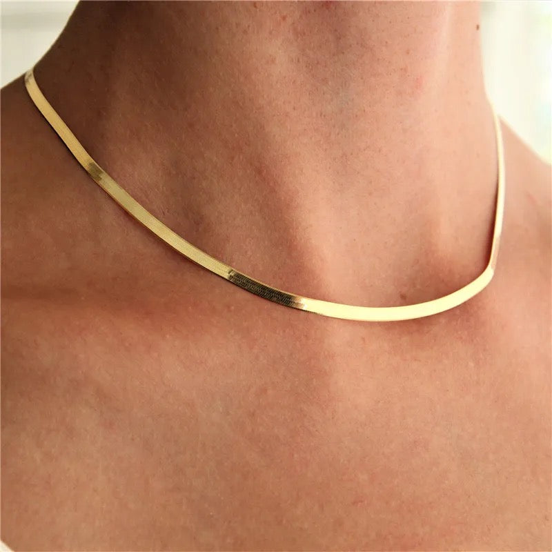 Herringbone Gold and Silver Necklace