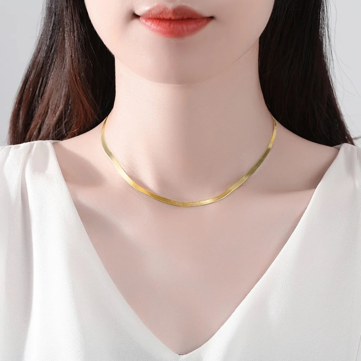 Herringbone Gold and Silver Necklace