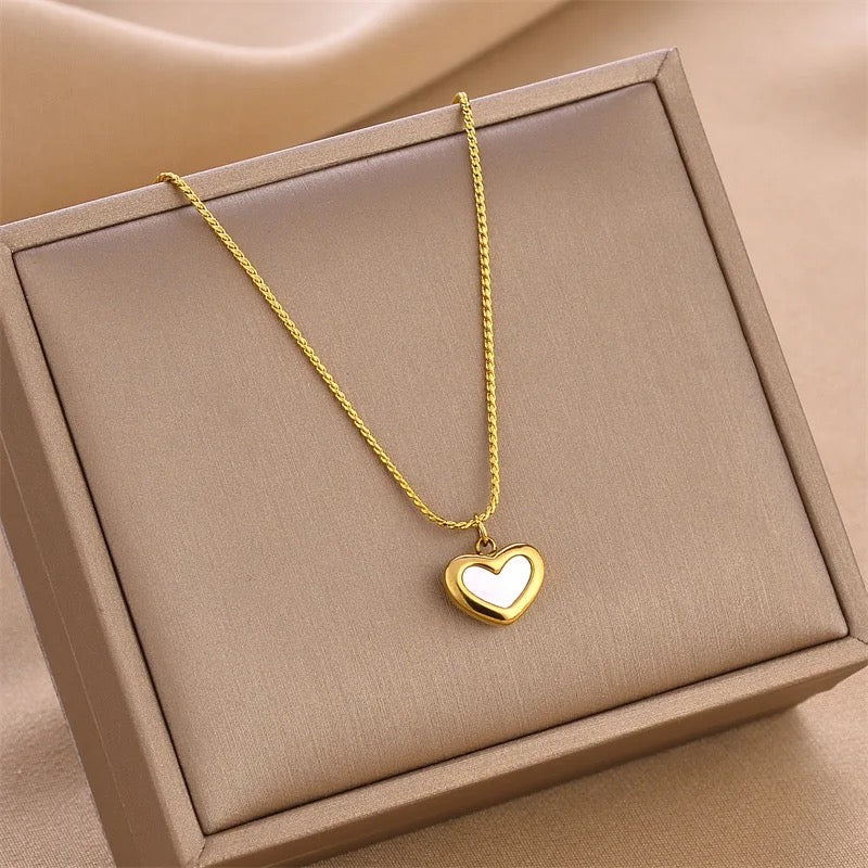 Ivory White Heart Necklace