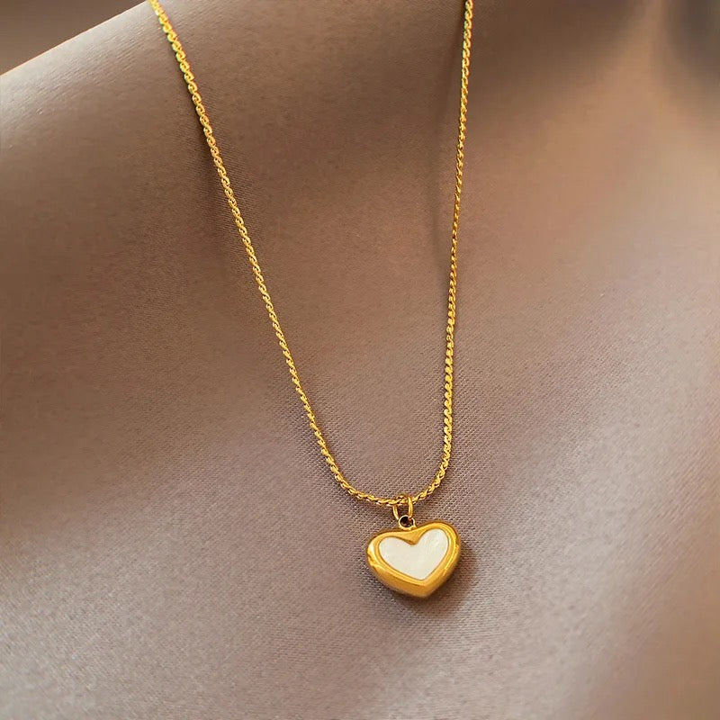 Ivory White Heart Necklace