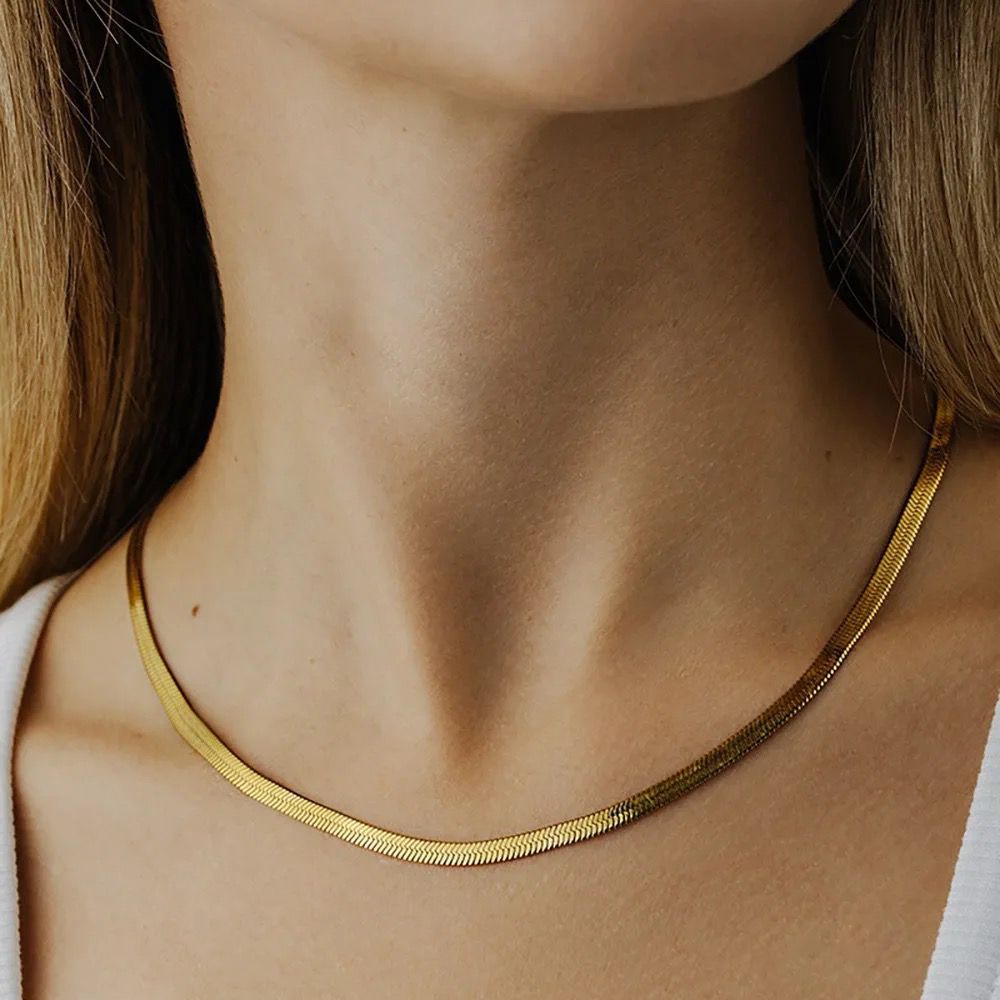 Herringbone Gold and Silver Necklace