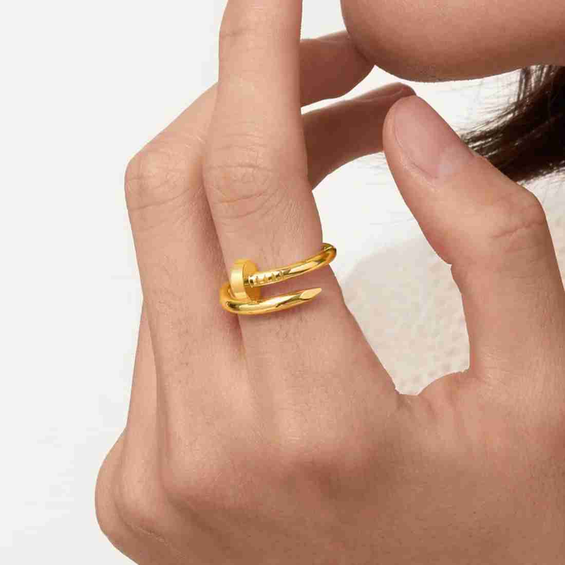 Screw Nail Gold Ring