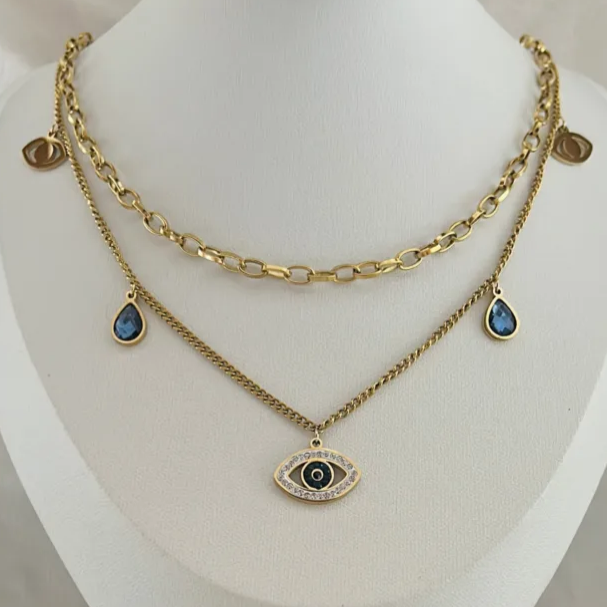 Evil Eye Blue Stone Necklace