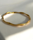 Curvy Thin Gold Bangle