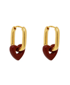 Chrimsi Red Colour Heart Earrings