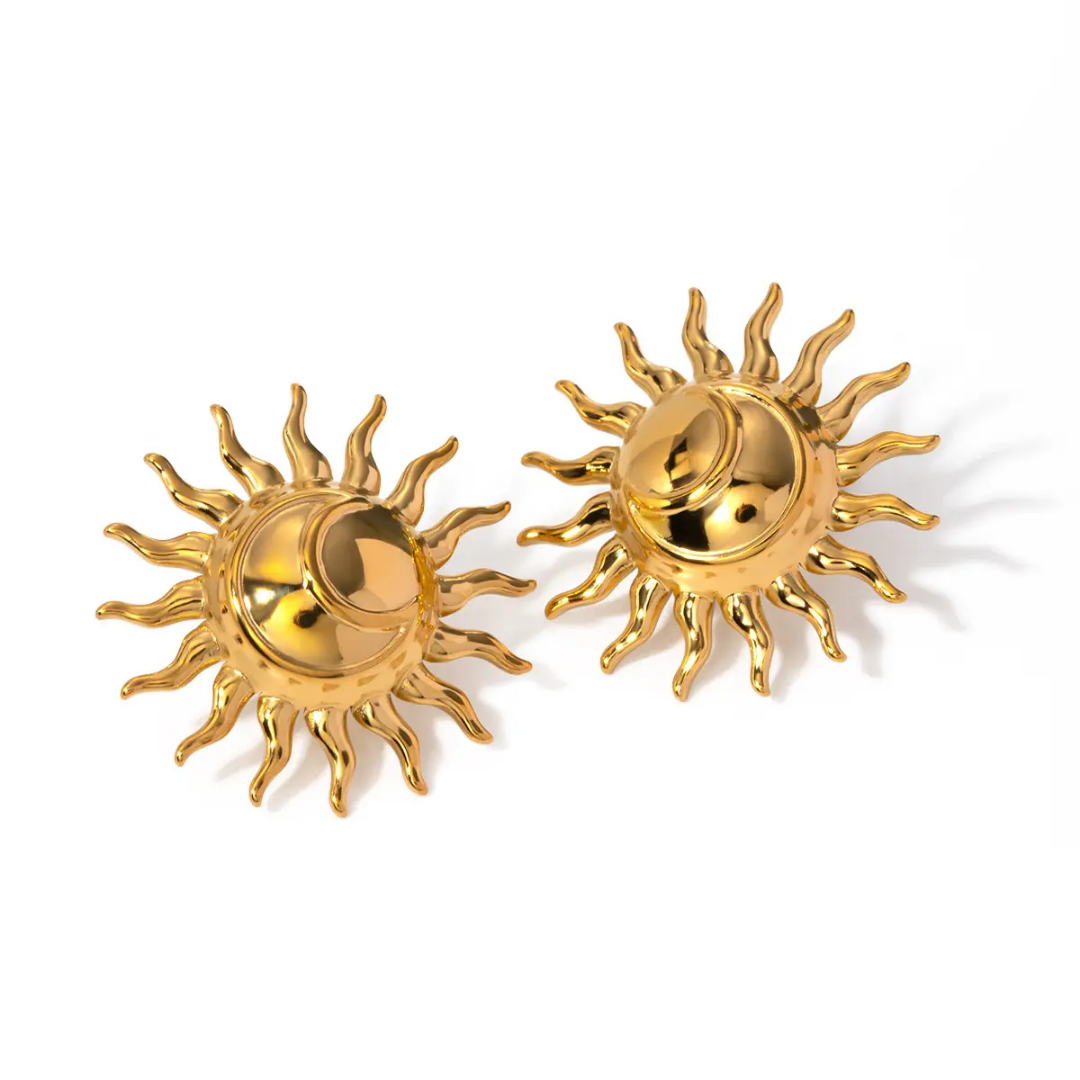 Sunshine Rays Gold Earrings