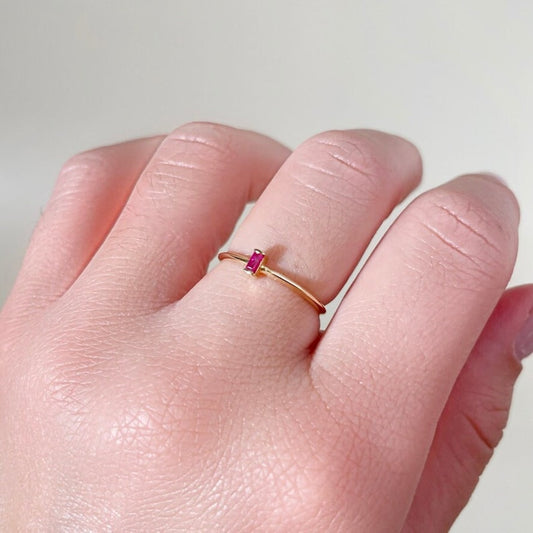 Camilie Dainty Pink Stone Ring