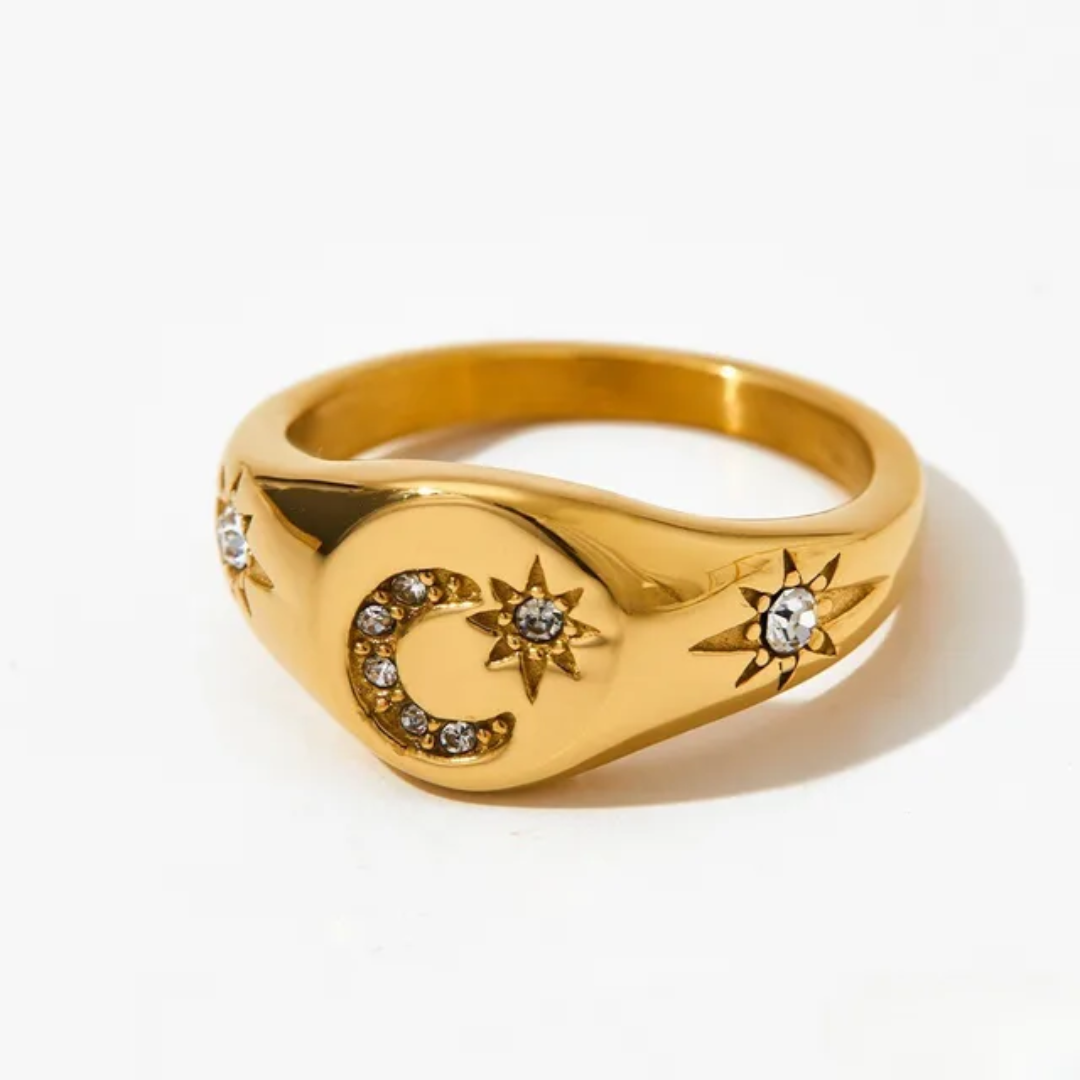 Celsia Moon Star Ring