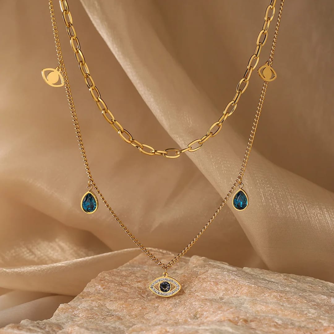 Evil Eye Blue Stone Necklace